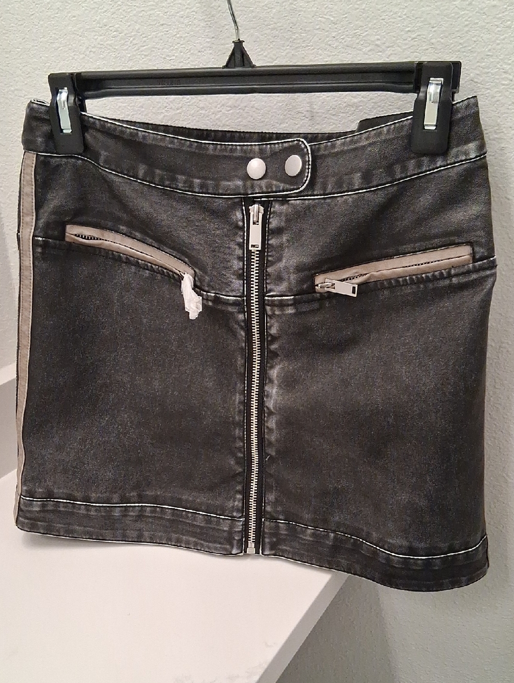 SO Metallic Black Faux Leather Jacket